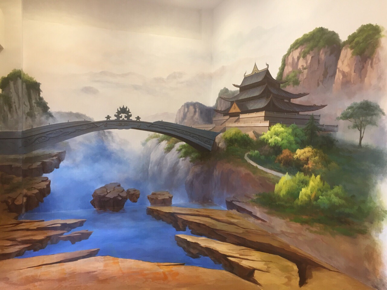 Không gian vẽ tranh tường đẹp